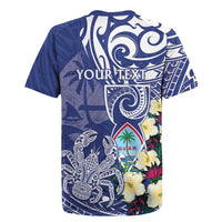 Personalised Hafa Adai Guam Rugby Jersey Latte Stone With Coconut Crab