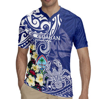 Personalised Hafa Adai Guam Rugby Jersey Latte Stone With Coconut Crab