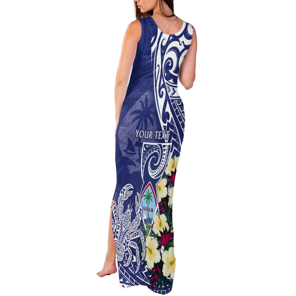 Personalised Hafa Adai Guam Tank Maxi Dress Latte Stone With Coconut Crab