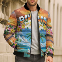 Guam Bomber Puffer Jacket Eternal Summer Sunset Beach