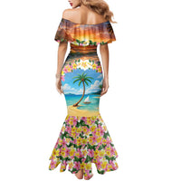 Guam Family Matching Mermaid Dress and Hawaiian Shirt Eternal Summer Sunset Beach