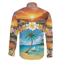 Guam Family Matching Off Shoulder Short Dress and Hawaiian Shirt Eternal Summer Sunset Beach