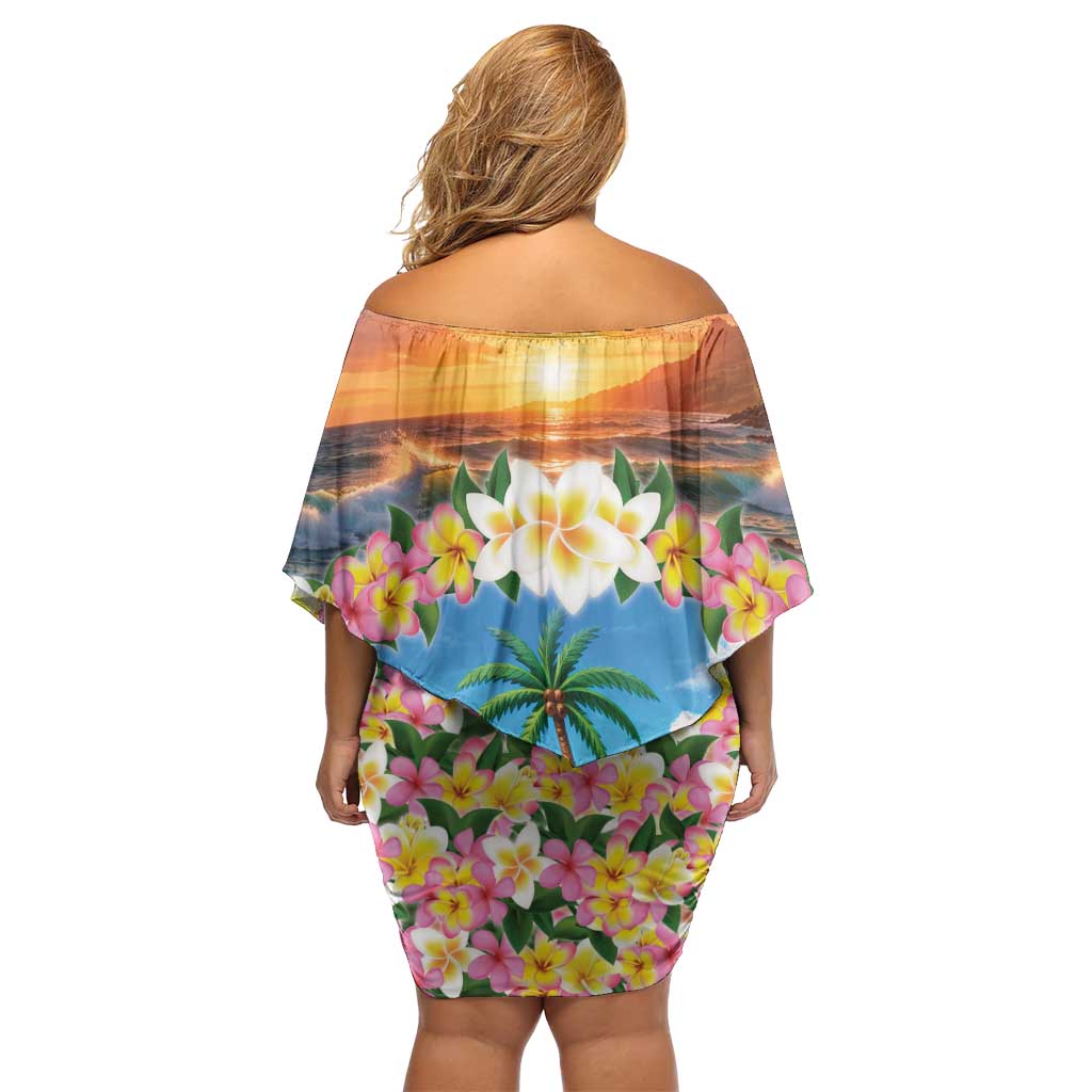 Guam Family Matching Off Shoulder Short Dress and Hawaiian Shirt Eternal Summer Sunset Beach