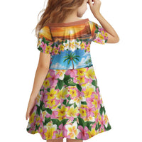Guam Family Matching Short Sleeve Bodycon Dress and Hawaiian Shirt Eternal Summer Sunset Beach