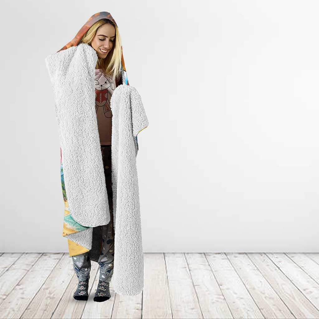 Guam Hooded Blanket Eternal Summer Sunset Beach