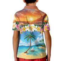 Guam Kid Polo Shirt Eternal Summer Sunset Beach