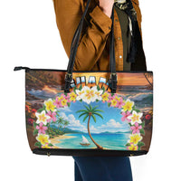 Guam Leather Tote Bag Eternal Summer Sunset Beach