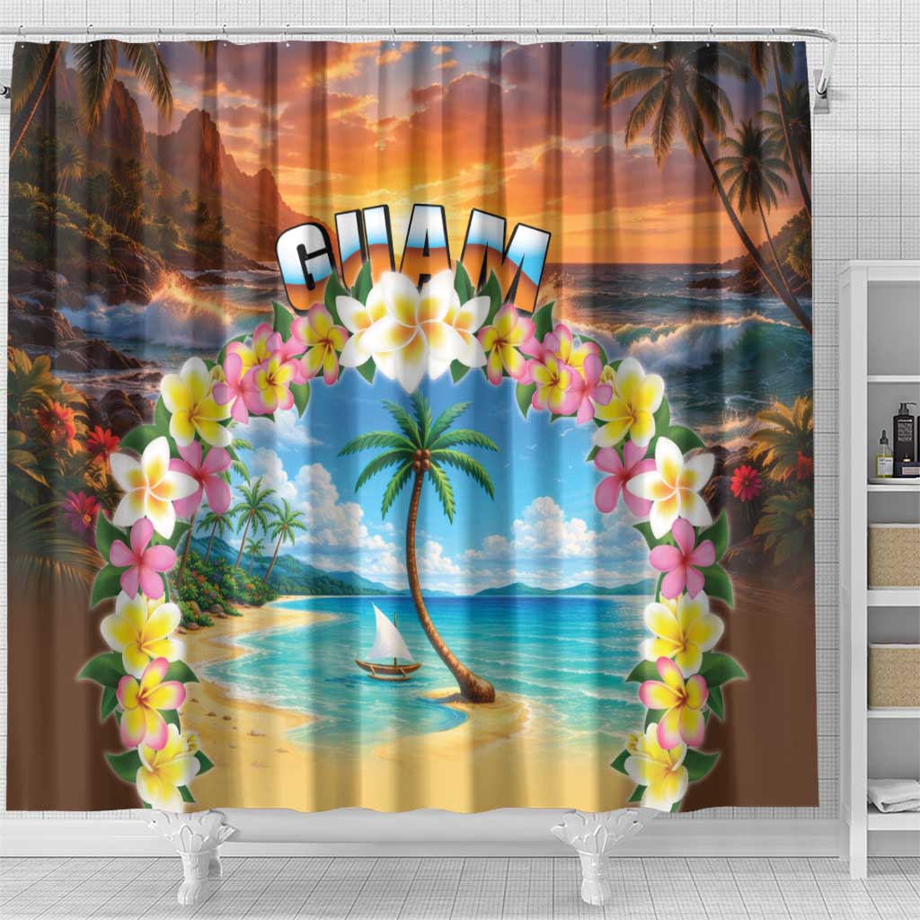 Guam Shower Curtain Eternal Summer Sunset Beach