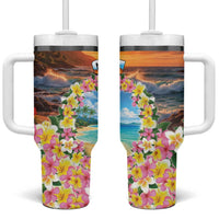 Guam Tumbler With Handle Eternal Summer Sunset Beach