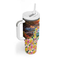 Guam Tumbler With Handle Eternal Summer Sunset Beach