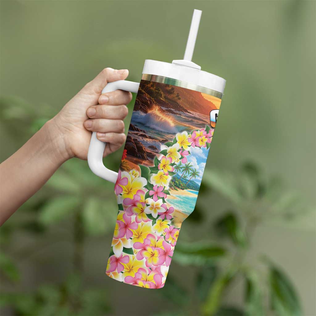 Guam Tumbler With Handle Eternal Summer Sunset Beach