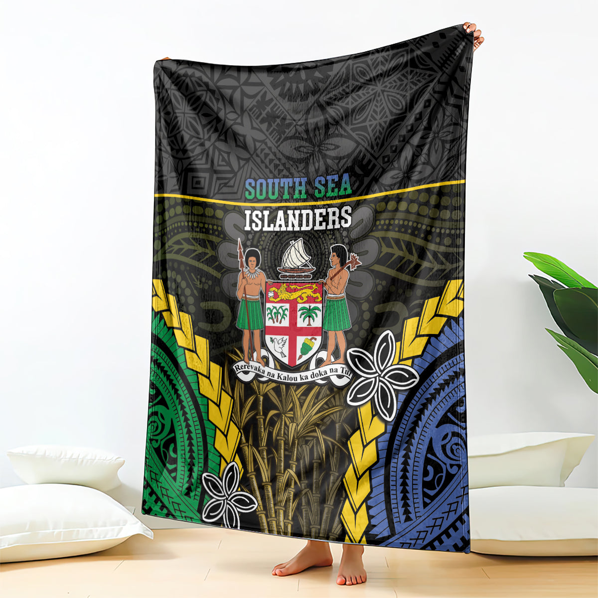 South Sea Islanders And Fiji Blanket Kanakas Fijian Tapa Pattern