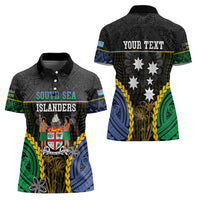 Personalised South Sea Islanders And Fiji Women Polo Shirt Kanakas Fijian Tapa Pattern LT05 - Polynesian Pride