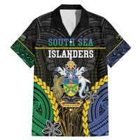Personalised South Sea Islanders And Solomon Islands Family Matching Mermaid Dress and Hawaiian Shirt Kanakas Polynesian Pattern LT05 Dad's Shirt - Short Sleeve Black - Polynesian Pride