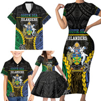 Personalised South Sea Islanders And Solomon Islands Family Matching Short Sleeve Bodycon Dress and Hawaiian Shirt Kanakas Polynesian Pattern LT05 - Polynesian Pride