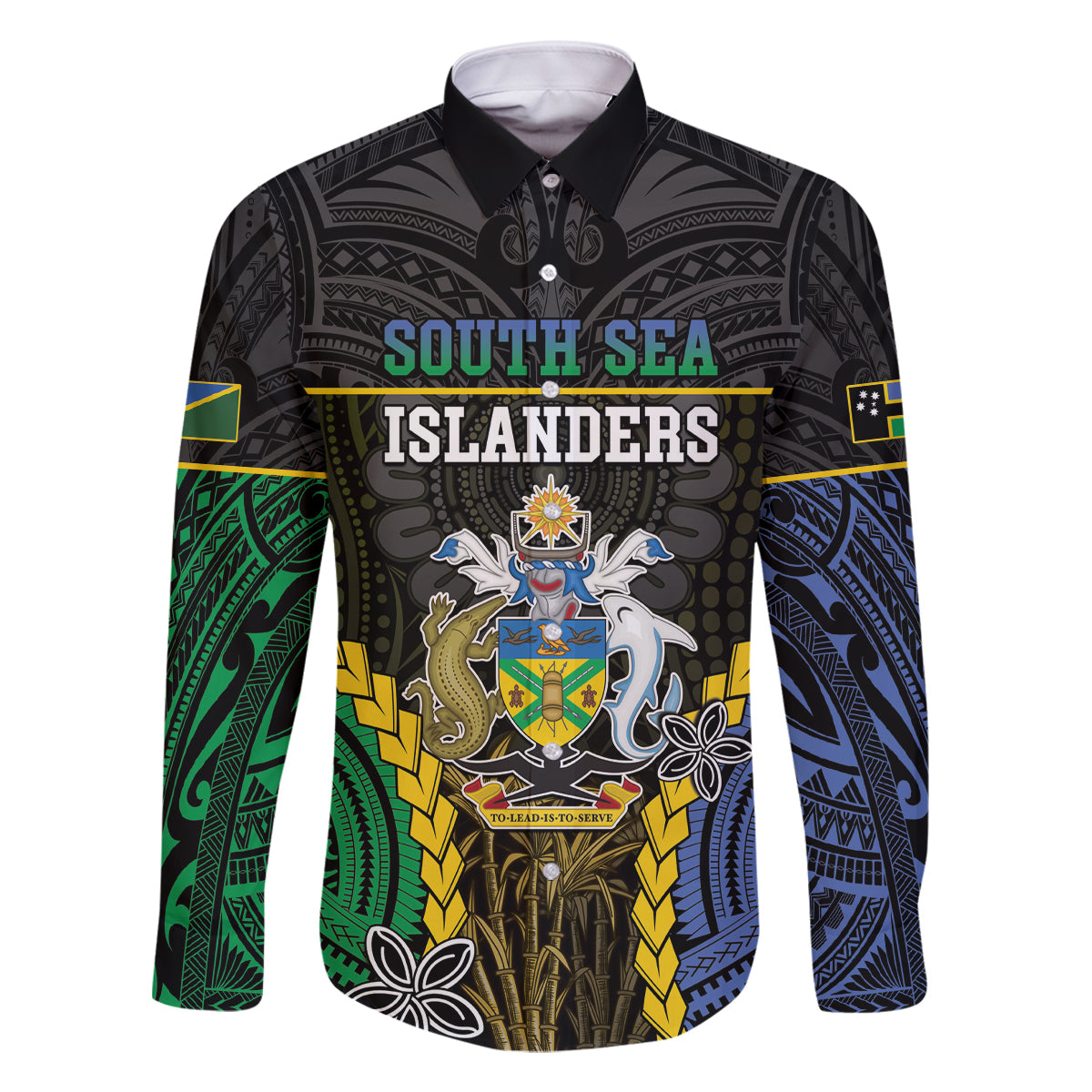 Personalised South Sea Islanders And Solomon Islands Family Matching Summer Maxi Dress and Hawaiian Shirt Kanakas Polynesian Pattern LT05 Dad's Shirt - Long Sleeve Black - Polynesian Pride