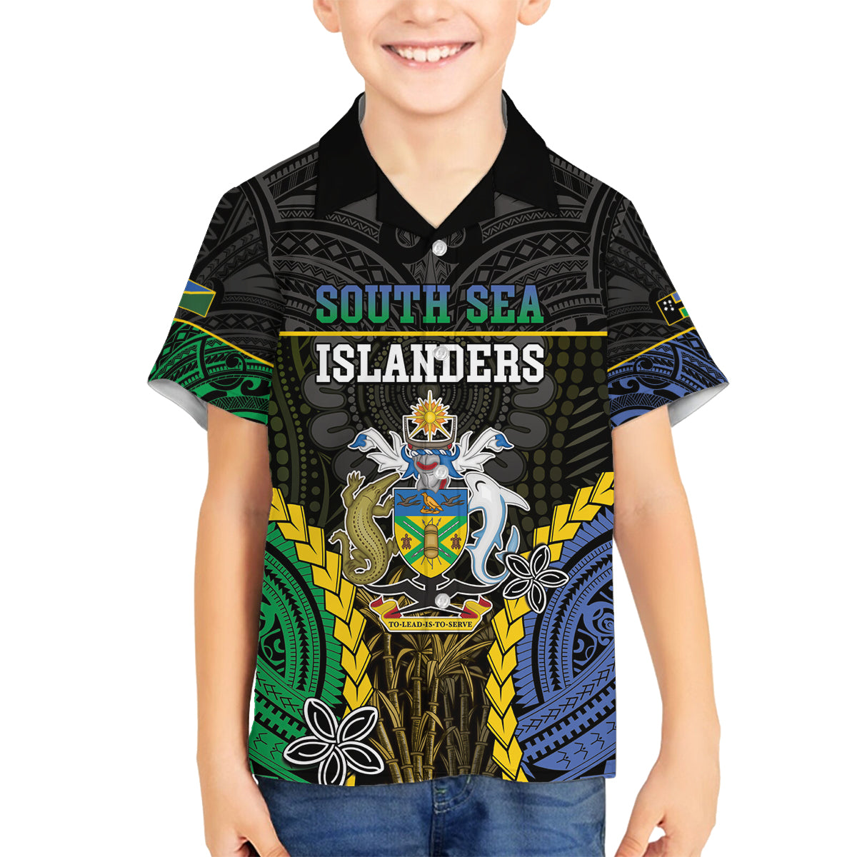 Personalised South Sea Islanders And Solomon Islands Family Matching Summer Maxi Dress and Hawaiian Shirt Kanakas Polynesian Pattern LT05 Son's Shirt Black - Polynesian Pride