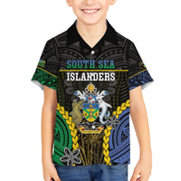 Personalised South Sea Islanders And Solomon Islands Family Matching Summer Maxi Dress and Hawaiian Shirt Kanakas Polynesian Pattern LT05 Son's Shirt Black - Polynesian Pride
