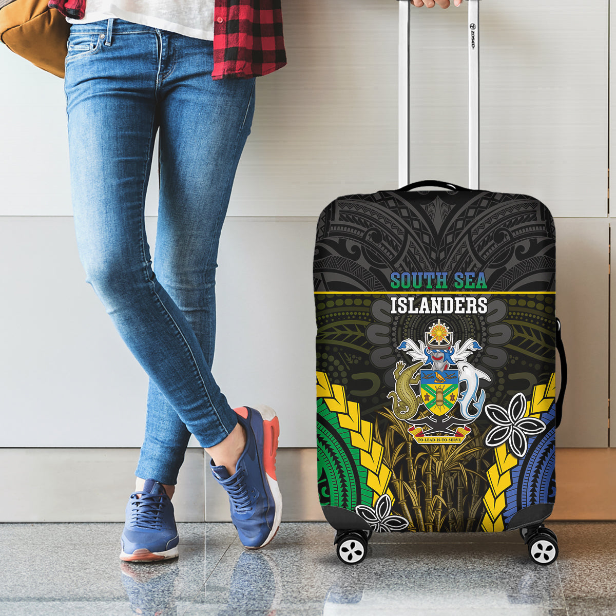South Sea Islanders And Solomon Islands Luggage Cover Kanakas Polynesian Pattern