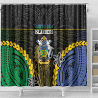 South Sea Islanders And Solomon Islands Shower Curtain Kanakas Polynesian Pattern