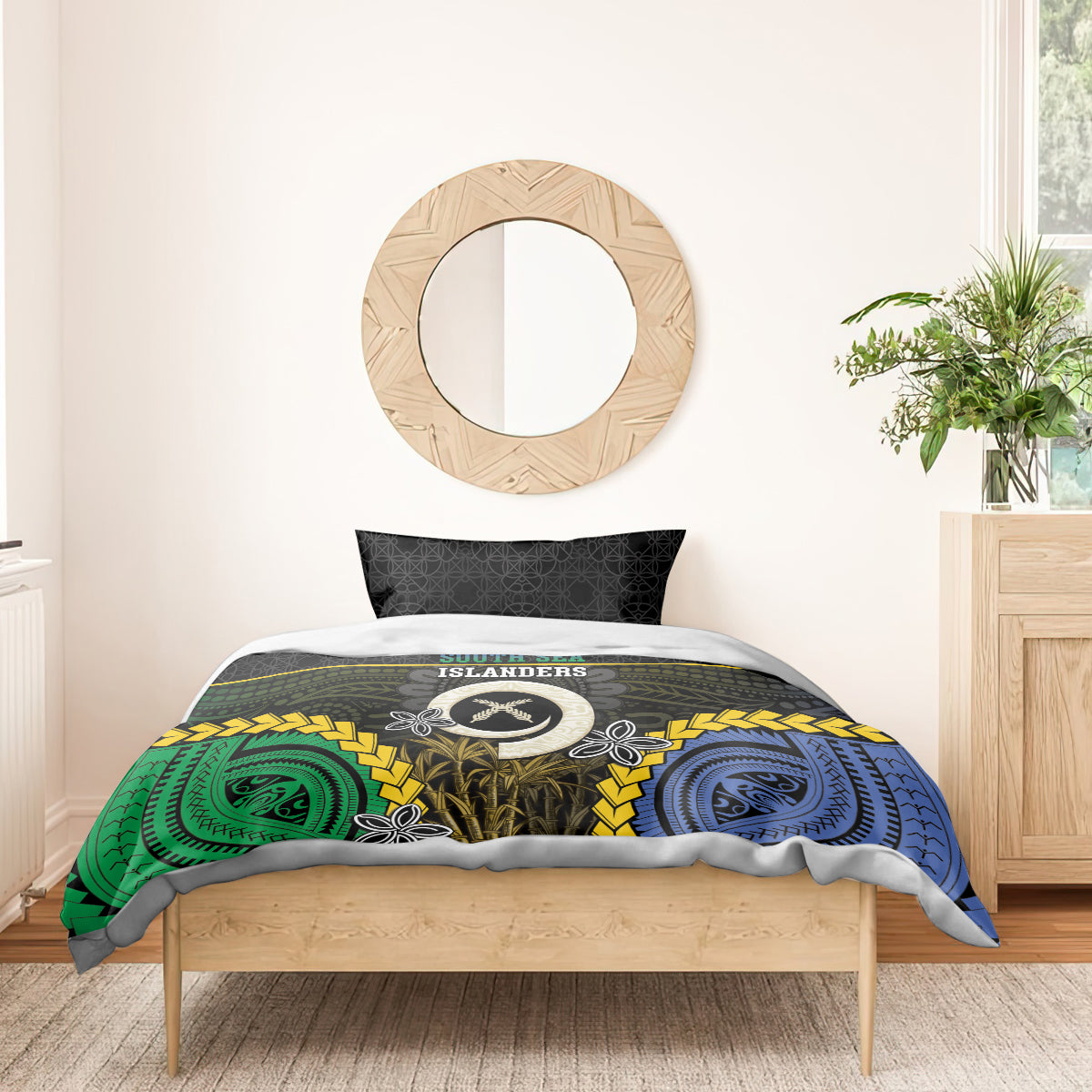 South Sea Islanders And Vanuatu Bedding Set Kanakas Sand Drawing Pattern