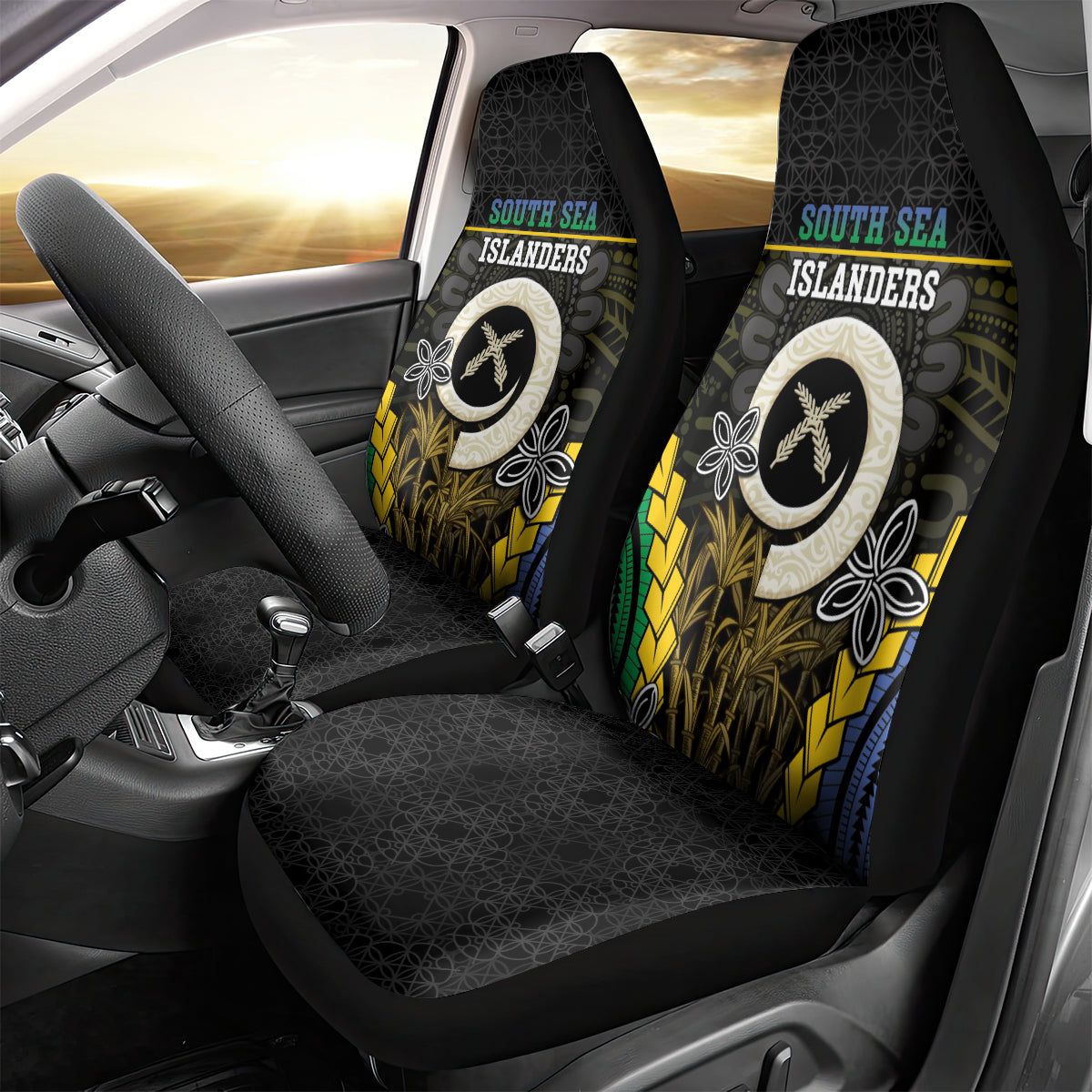 South Sea Islanders And Vanuatu Car Seat Cover Kanakas Sand Drawing Pattern