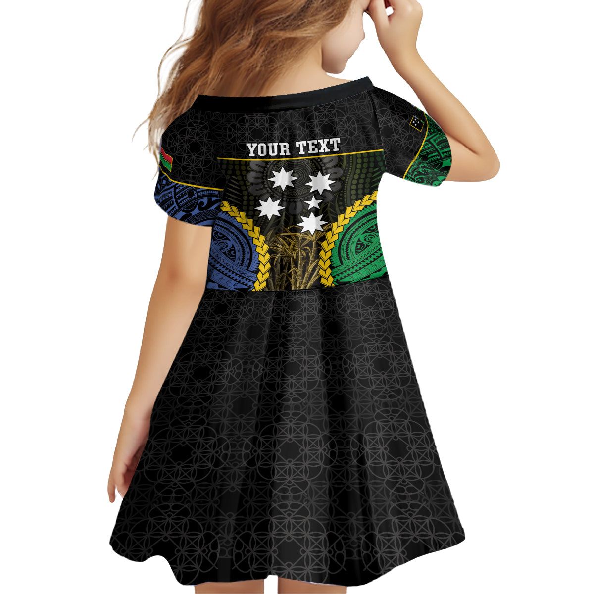 Personalised South Sea Islanders And Vanuatu Family Matching Off The Shoulder Long Sleeve Dress and Hawaiian Shirt Kanakas Sand Drawing Pattern LT05 - Polynesian Pride