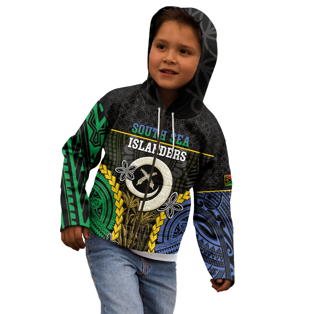 Personalised South Sea Islanders And Vanuatu Kid Hoodie Kanakas Sand Drawing Pattern