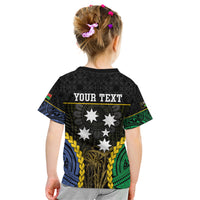 Personalised South Sea Islanders And Vanuatu Kid T Shirt Kanakas Sand Drawing Pattern