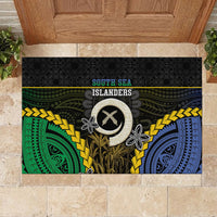 South Sea Islanders And Vanuatu Rubber Doormat Kanakas Sand Drawing Pattern