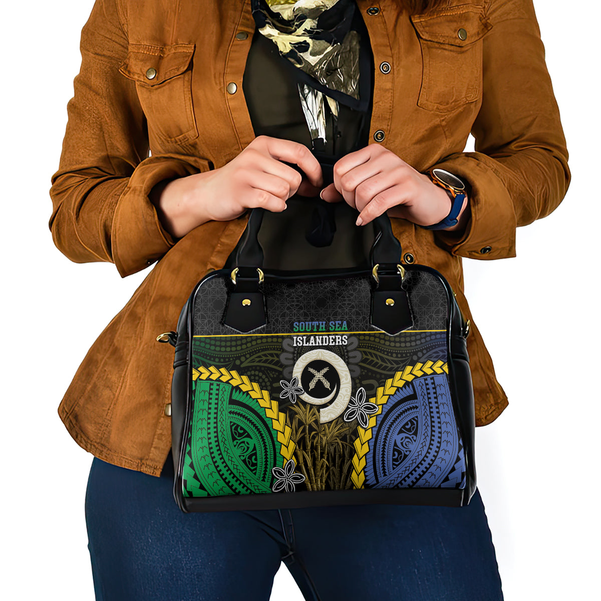 South Sea Islanders And Vanuatu Shoulder Handbag Kanakas Sand Drawing Pattern