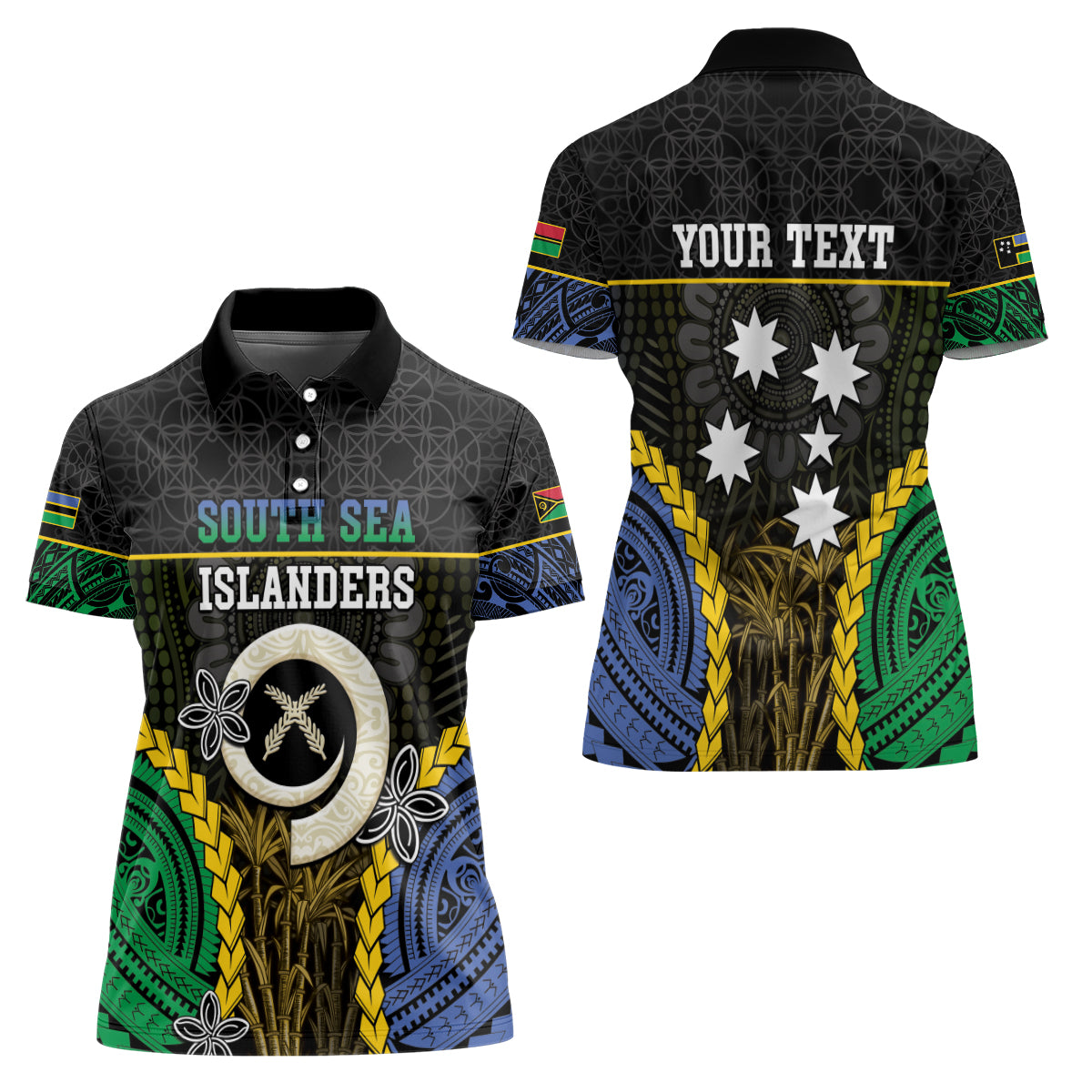 Personalised South Sea Islanders And Vanuatu Women Polo Shirt Kanakas Sand Drawing Pattern