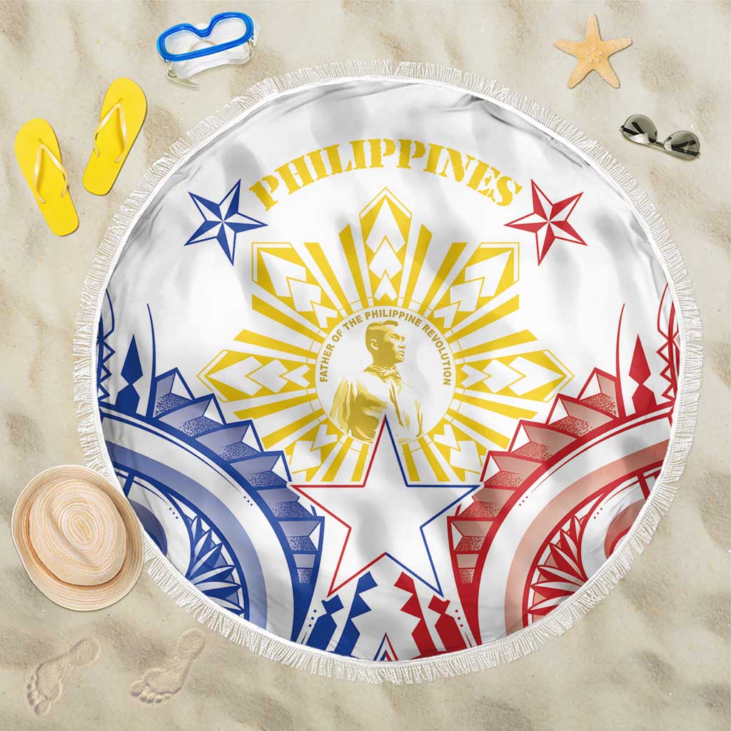 Philippines Beach Blanket Katipunan Andres Bonifacio LT05 One Size 150cm White - Polynesian Pride
