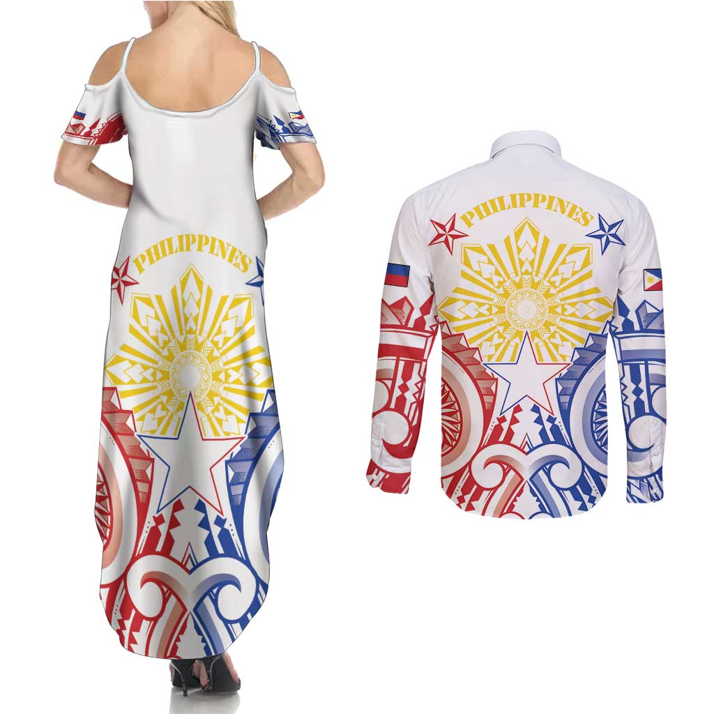 Philippines Couples Matching Summer Maxi Dress and Long Sleeve Button Shirt Katipunan Andres Bonifacio