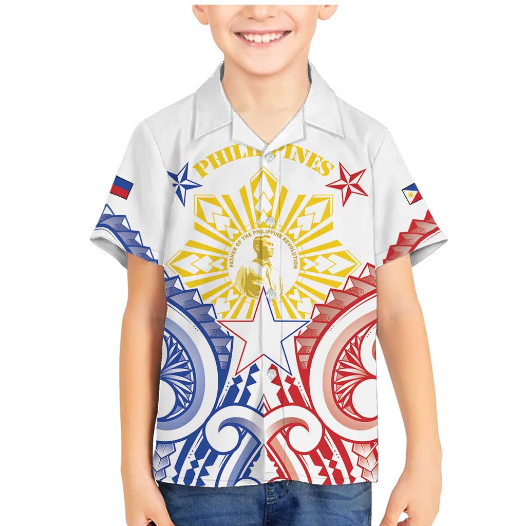 Philippines Family Matching Mermaid Dress and Hawaiian Shirt Katipunan Andres Bonifacio LT05 Son's Shirt White - Polynesian Pride