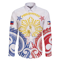 Philippines Family Matching Off The Shoulder Long Sleeve Dress and Hawaiian Shirt Katipunan Andres Bonifacio LT05 Dad's Shirt - Long Sleeve White - Polynesian Pride
