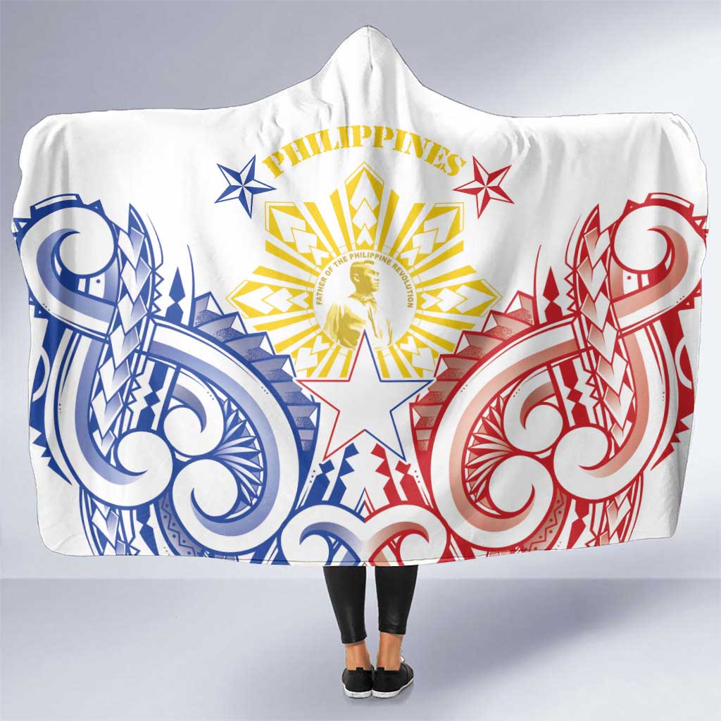 Philippines Hooded Blanket Katipunan Andres Bonifacio LT05 One Size White - Polynesian Pride