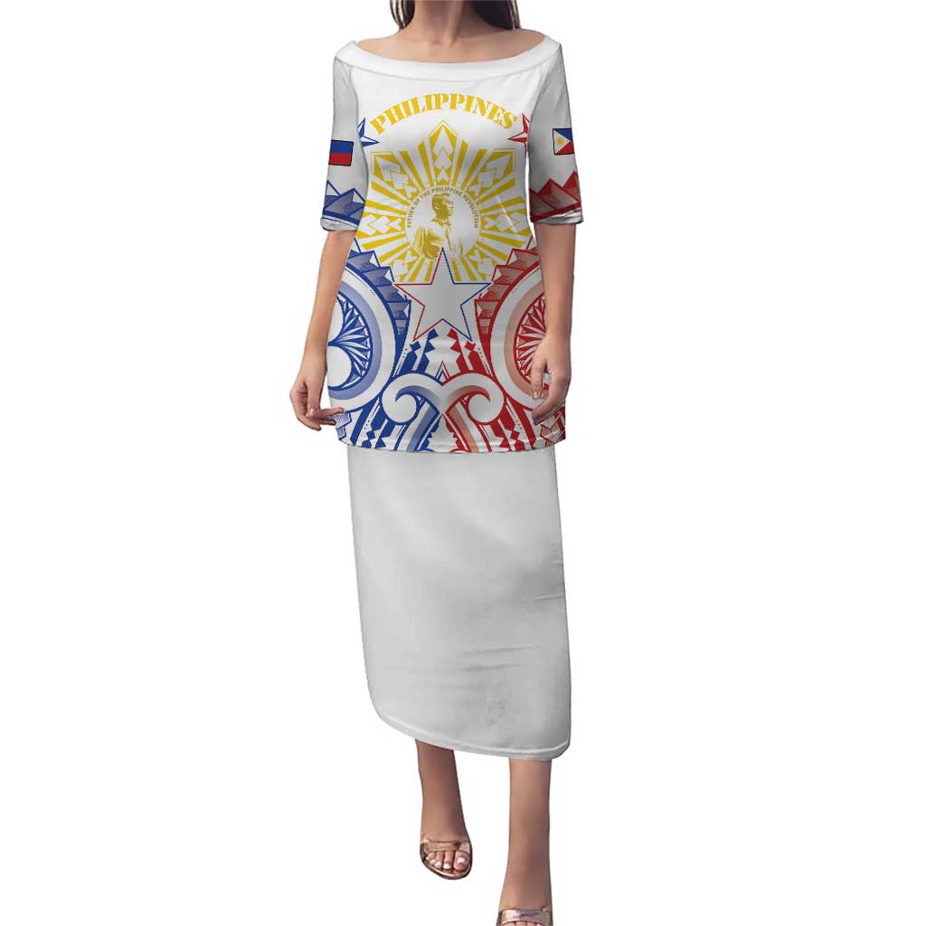 Philippines Puletasi Katipunan Andres Bonifacio LT05 Long Dress White - Polynesian Pride