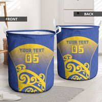 Custom James Cook High School Laundry Basket Maori Koru Pattern