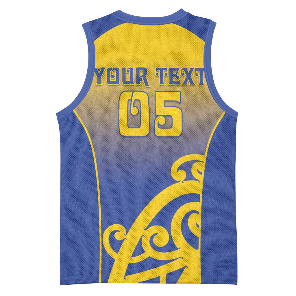 Custom James Cook High School Basketball Jersey Maori Koru Pattern