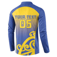 Custom James Cook High School Button Sweatshirt Maori Koru Pattern