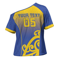 Custom James Cook High School Cross Shoulder Shirt Maori Koru Pattern