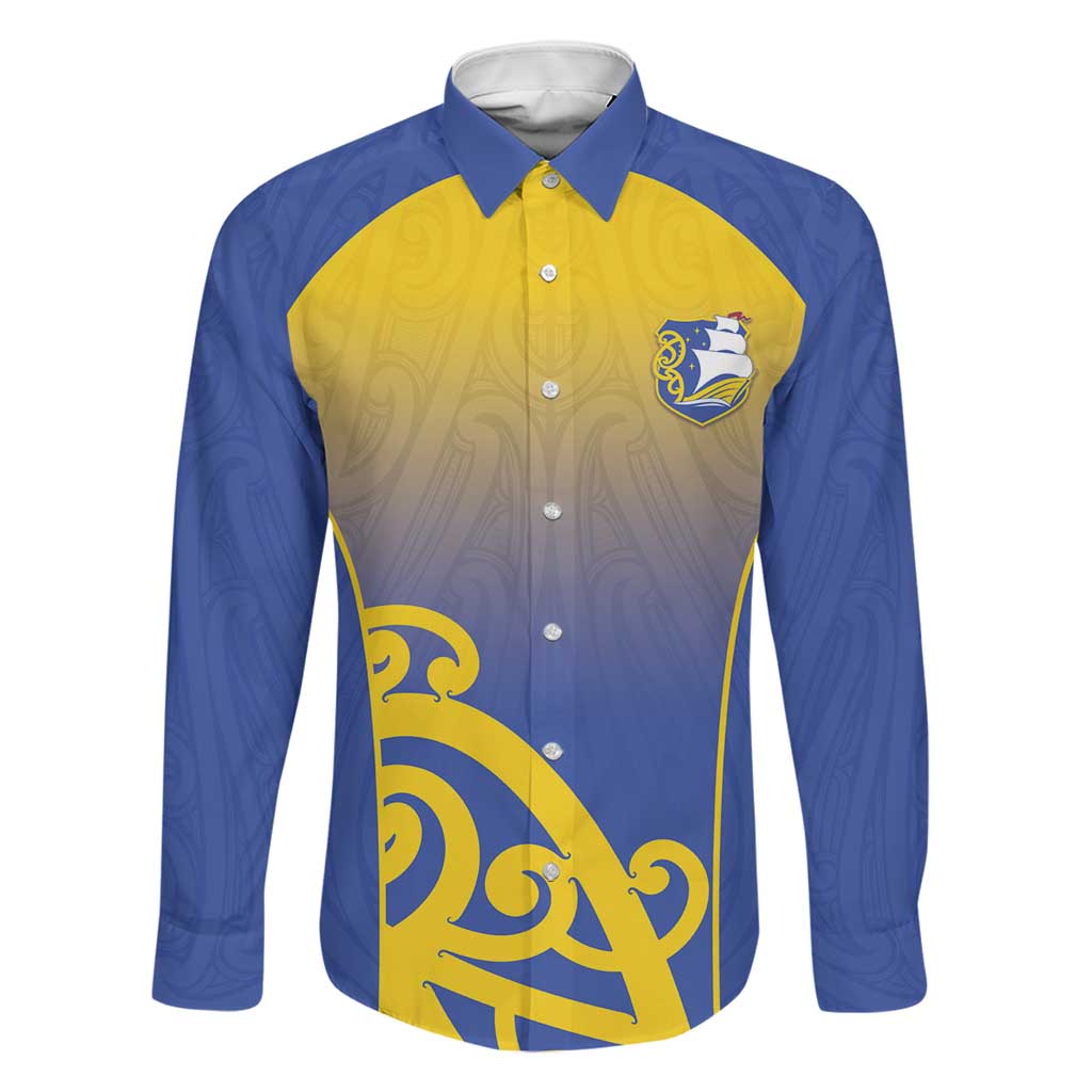 Custom James Cook High School Family Matching Long Sleeve Bodycon Dress and Hawaiian Shirt Maori Koru Pattern