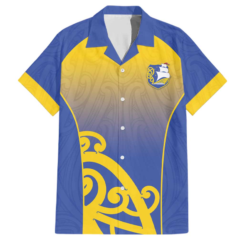 Custom James Cook High School Family Matching Off The Shoulder Long Sleeve Dress and Hawaiian Shirt Maori Koru Pattern