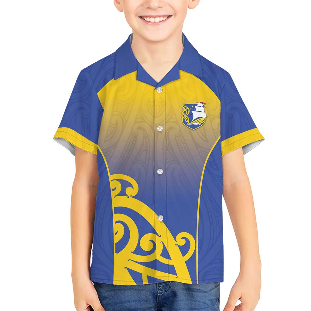 Custom James Cook High School Family Matching Off The Shoulder Long Sleeve Dress and Hawaiian Shirt Maori Koru Pattern