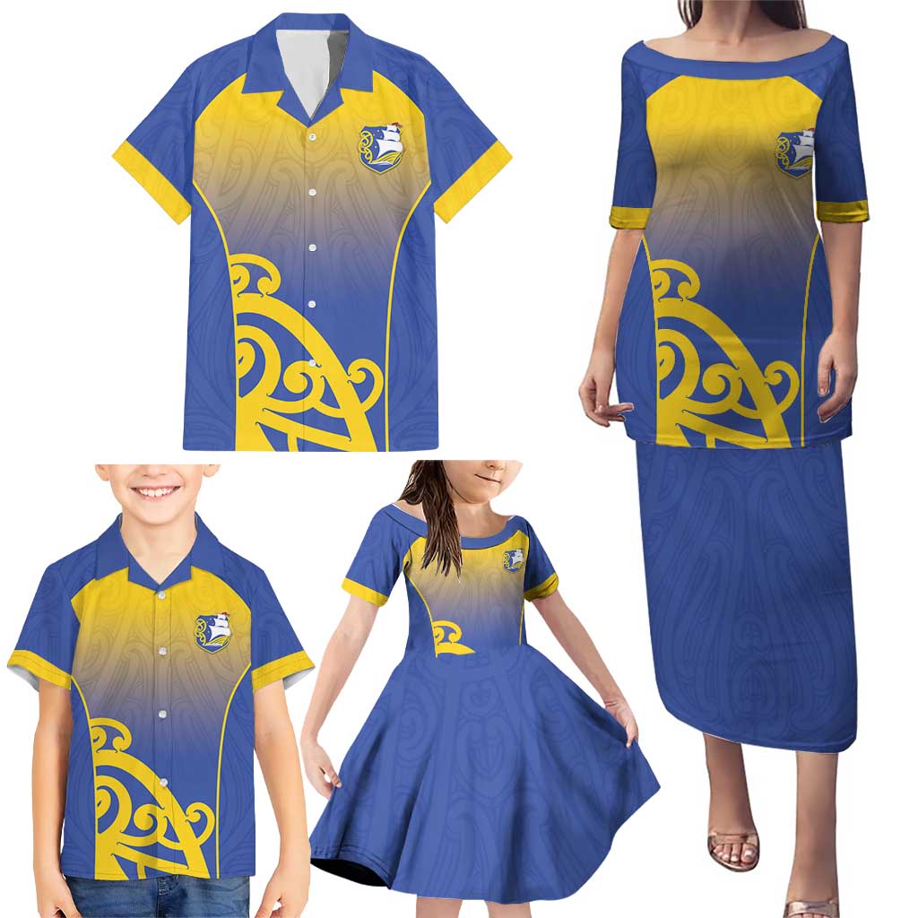 Custom James Cook High School Family Matching Puletasi and Hawaiian Shirt Maori Koru Pattern LT05 - Polynesian Pride