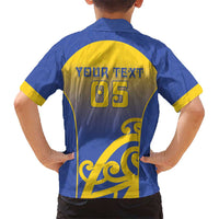Custom James Cook High School Family Matching Short Sleeve Bodycon Dress and Hawaiian Shirt Maori Koru Pattern