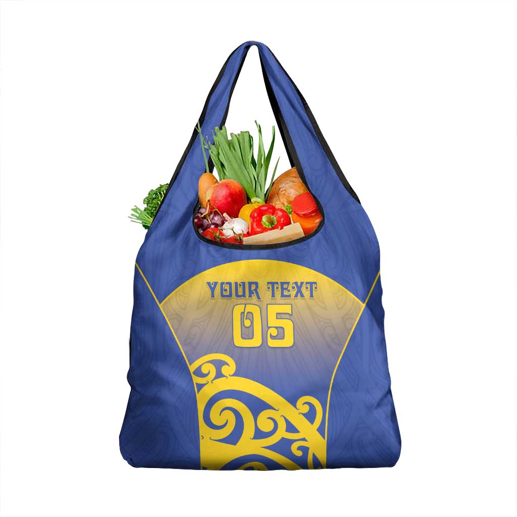 Custom James Cook High School Grocery Bag Maori Koru Pattern