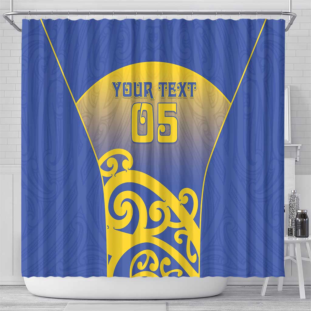 Custom James Cook High School Shower Curtain Maori Koru Pattern