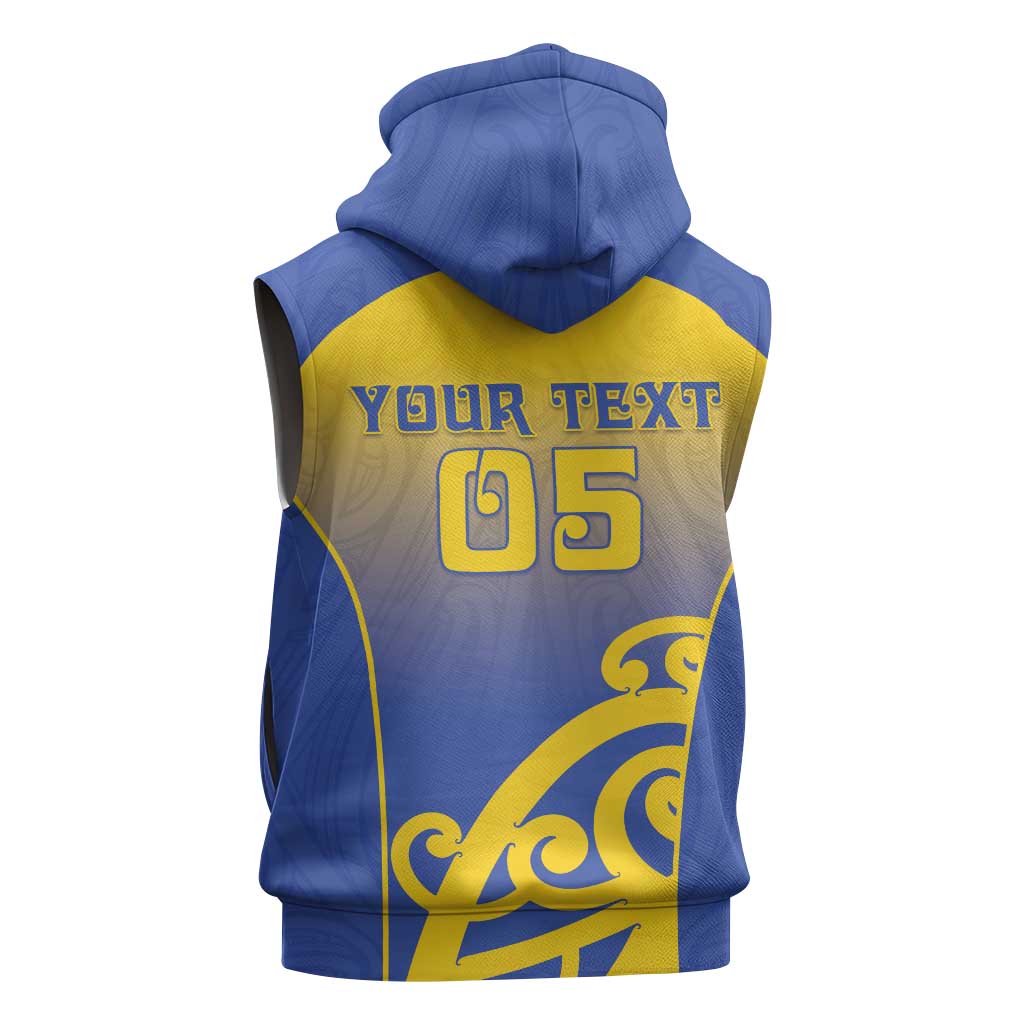 Custom James Cook High School Sleeveless Hoodie Maori Koru Pattern